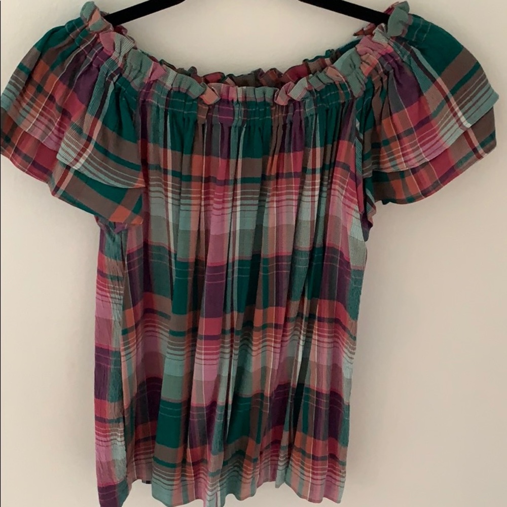 LOFT off the shoulder short sleeve blouse